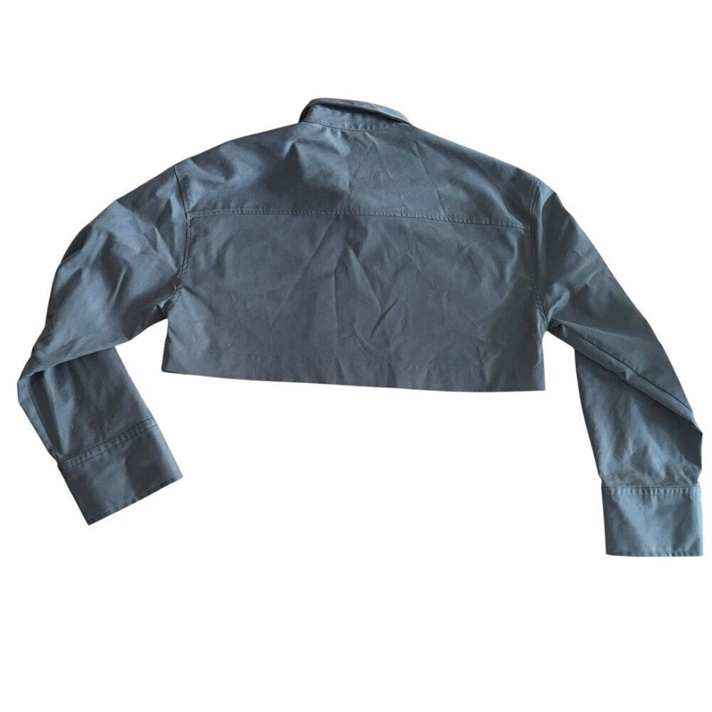 Zara Women’s Army‎ Gray Utility Jacket Cropped Style Women's Size Small - Picture 8 of 8